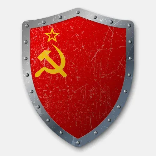 Old Shield with Flag of Soviet Union. vector illustration