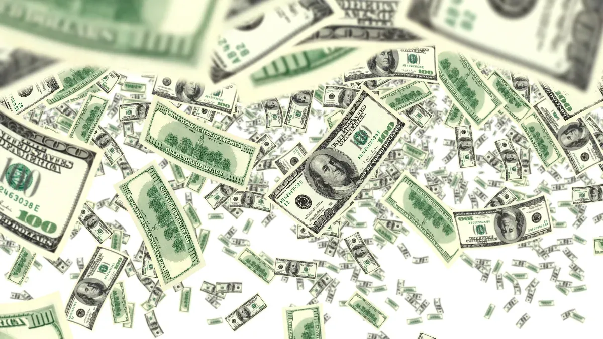 money raining down