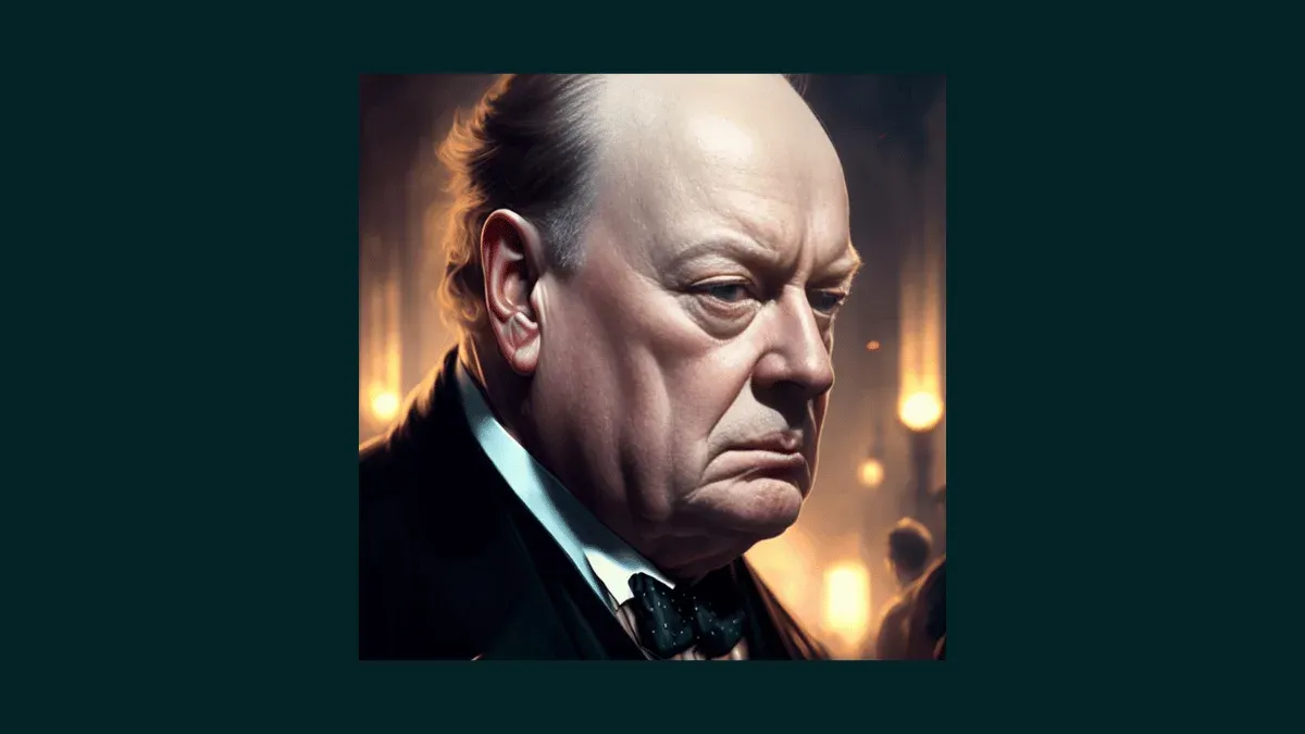 Drawing of Winston Churchill