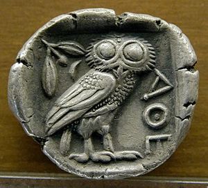 engraving of the owl of minerva